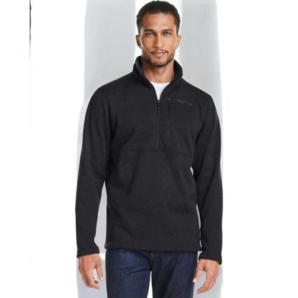 Marmot Mountain Works Dropline Half Zip Fleece Jacket Medium Black New Outdoor